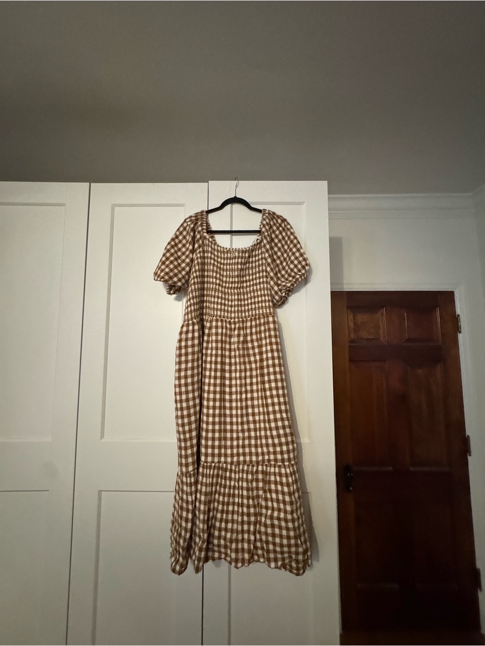 Little Cottonwood brown and white gingham Parker dress - Picture 2 of 4